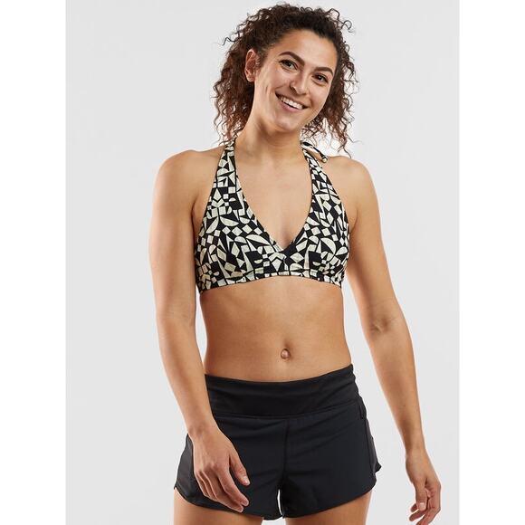 NWT Title Nine Makai Turkish Delight Geometric Halter Bikini Top SZ S - Picture 1 of 10